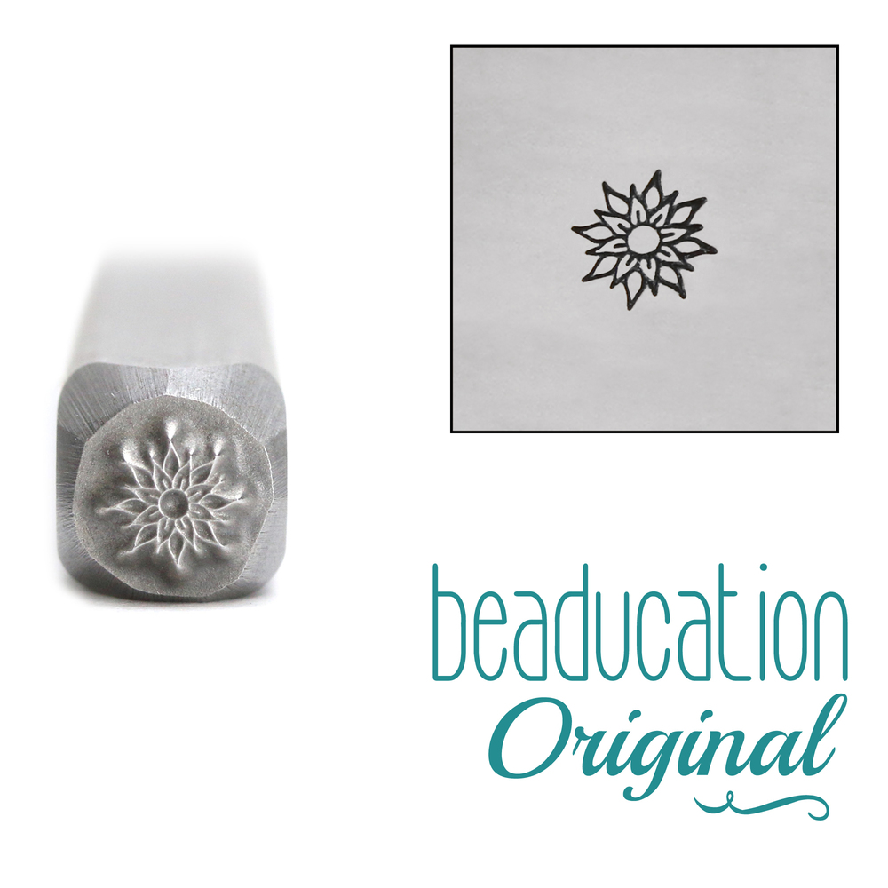 Metal Stamping Tools Pointy Flower Metal Design Stamp, 3.5mm - Beaducation Original